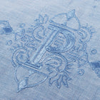 Royal Roots - med blue Short Sleeve Linen Cotton Embroidered Men's Shirt