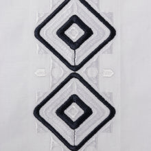 Double Diamond - White Long Sleeve Linen Cotton Embroidered Men's Shirt