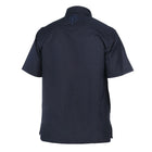 Crossed Paths – Navy Olive Short Sleeve Linen Cotton Embroidered Men's Shirt