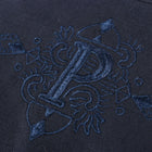 Crossed Paths – Navy Olive Short Sleeve Linen Cotton Embroidered Men's Shirt