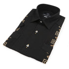 The Liberator – Black Short Sleeve Linen Cotton Embroidered Men's Shirt
