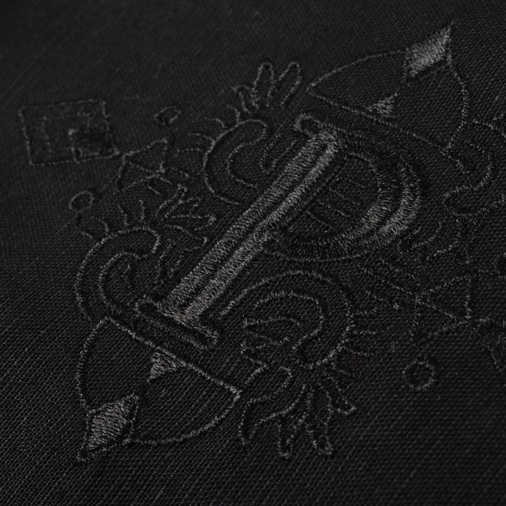 The Liberator – Black Short Sleeve Linen Cotton Embroidered Men's Shirt