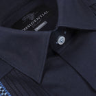Cudiba Style – Navy Black Short Sleeve Linen Cotton Embroidered Men's Shirt