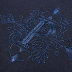 Cudiba Style – Navy Black Short Sleeve Linen Cotton Embroidered Men's Shirt
