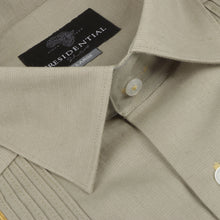 Drum and Hope – Olive Short Sleeve Linen Cotton Embroidered Men's Shirt