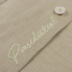 Drum and Hope – Olive Short Sleeve Linen Cotton Embroidered Men's Shirt