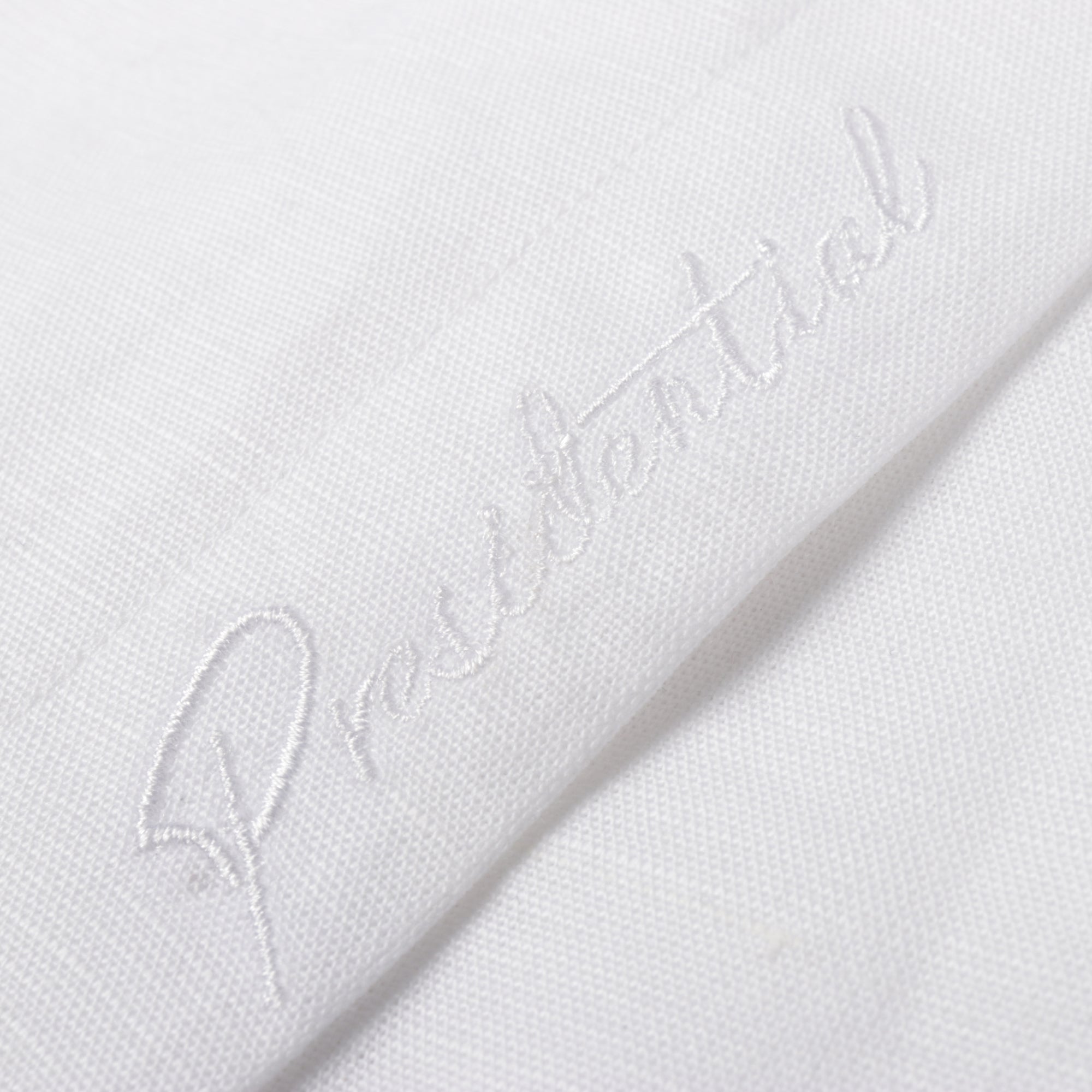 Diagonal Stripe - White Long Sleeve Linen Cotton Embroidered Men's Shirt