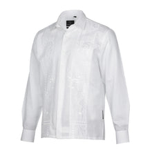 Cuban Luxury - White Long Sleeve Linen Cotton Embroidered Men's Shirt
