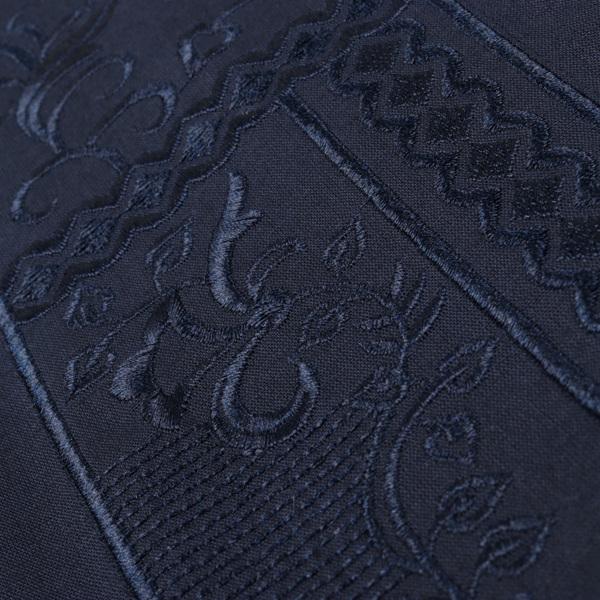 Cuban Luxury - Navy Long Sleeve Linen Cotton Embroidered Men's Shirt