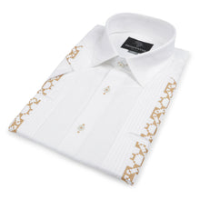 White Flower – White Short Sleeve Linen Cotton Embroidered Men's Shirt
