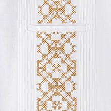 White Flower – White Short Sleeve Linen Cotton Embroidered Men's Shirt