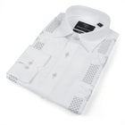 Noble Stripe - White Long Sleeve Linen Cotton Embroidered Men's Shirt