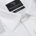 Noble Stripe - White Long Sleeve Linen Cotton Embroidered Men's Shirt