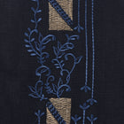 Kings Scepter - Navy Long Sleeve Linen Cotton Embroidered Men's Shirt