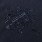 Kings Scepter - Navy Long Sleeve Linen Cotton Embroidered Men's Shirt