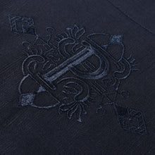 Kings Scepter - Navy Long Sleeve Linen Cotton Embroidered Men's Shirt