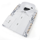 Kings Scepter - White Long Sleeve Linen Cotton Embroidered Men's Shirt
