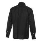 Spiral - Black Long Sleeve Linen Cotton Embroidered Men's Shirt