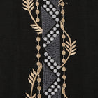 Spiral - Black Long Sleeve Linen Cotton Embroidered Men's Shirt