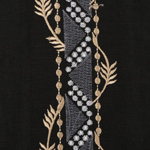 Spiral - Black Long Sleeve Linen Cotton Embroidered Men's Shirt