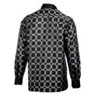 African Circle - Black Men's Long Sleeve Jaquard Woven Formal Shirt