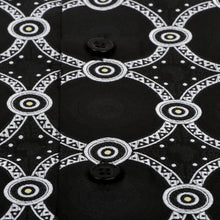 African Circle - Black Men's Long Sleeve Jaquard Woven Formal Shirt