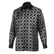 African Circle - Black Men's Long Sleeve Jaquard Woven Formal Shirt