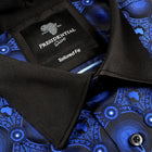 African Circle - Navy Men's Long Sleeve Jaquard Woven Formal Shirt