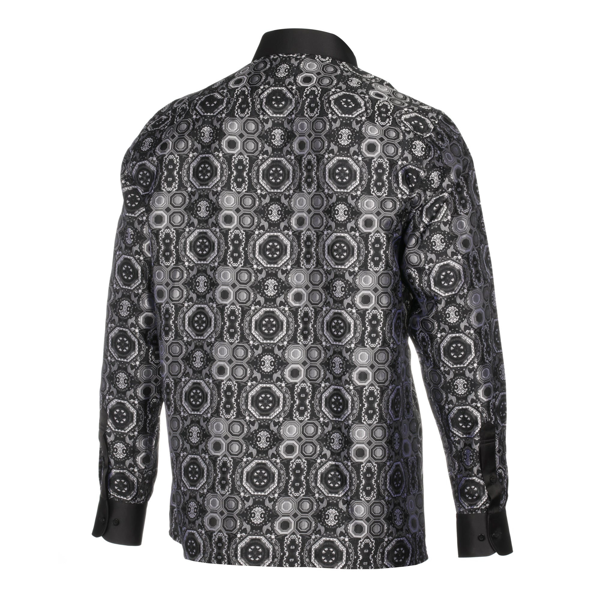 70% Silk Rich Heritage - Black Long Sleeve Men's Shirt