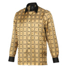 African Circle - Gold Men's Long Sleeve Jaquard Woven Formal Shirt