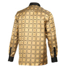 African Circle - Gold Men's Long Sleeve Jaquard Woven Formal Shirt