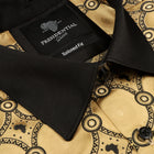 African Circle - Gold Men's Long Sleeve Jaquard Woven Formal Shirt