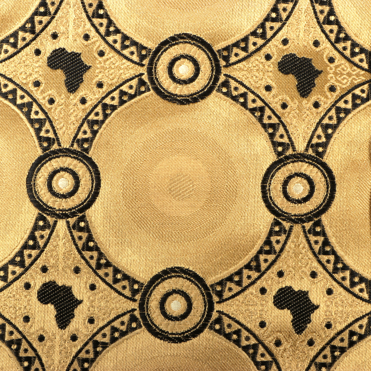 African Circle - Gold Men's Long Sleeve Jaquard Woven Formal Shirt