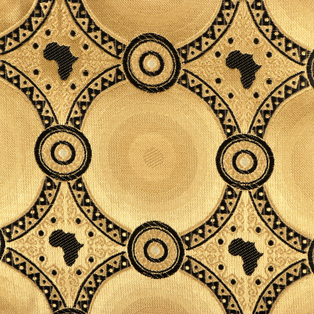 African Circle - Gold Men's Long Sleeve Jaquard Woven Formal Shirt