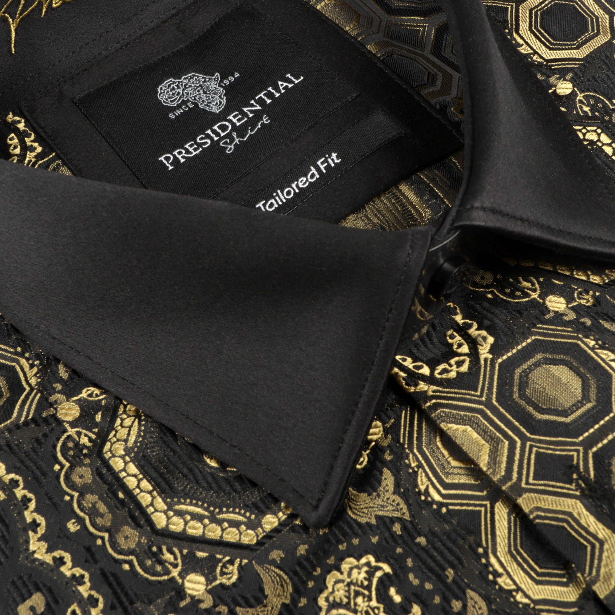 70% Silk Rich Heritage - Gold Long Sleeve Men's Shirt