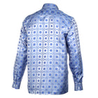 African Circle - Blue Men's Long Sleeve Jaquard Woven Formal Shirt