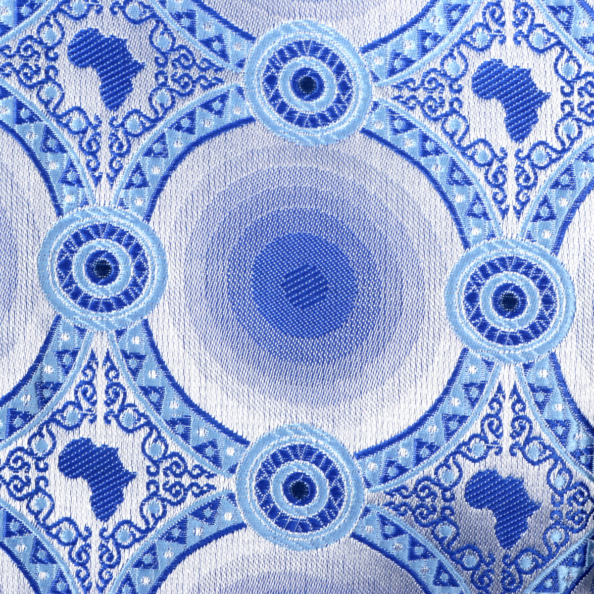 African Circle - Blue Men's Long Sleeve Jaquard Woven Formal Shirt