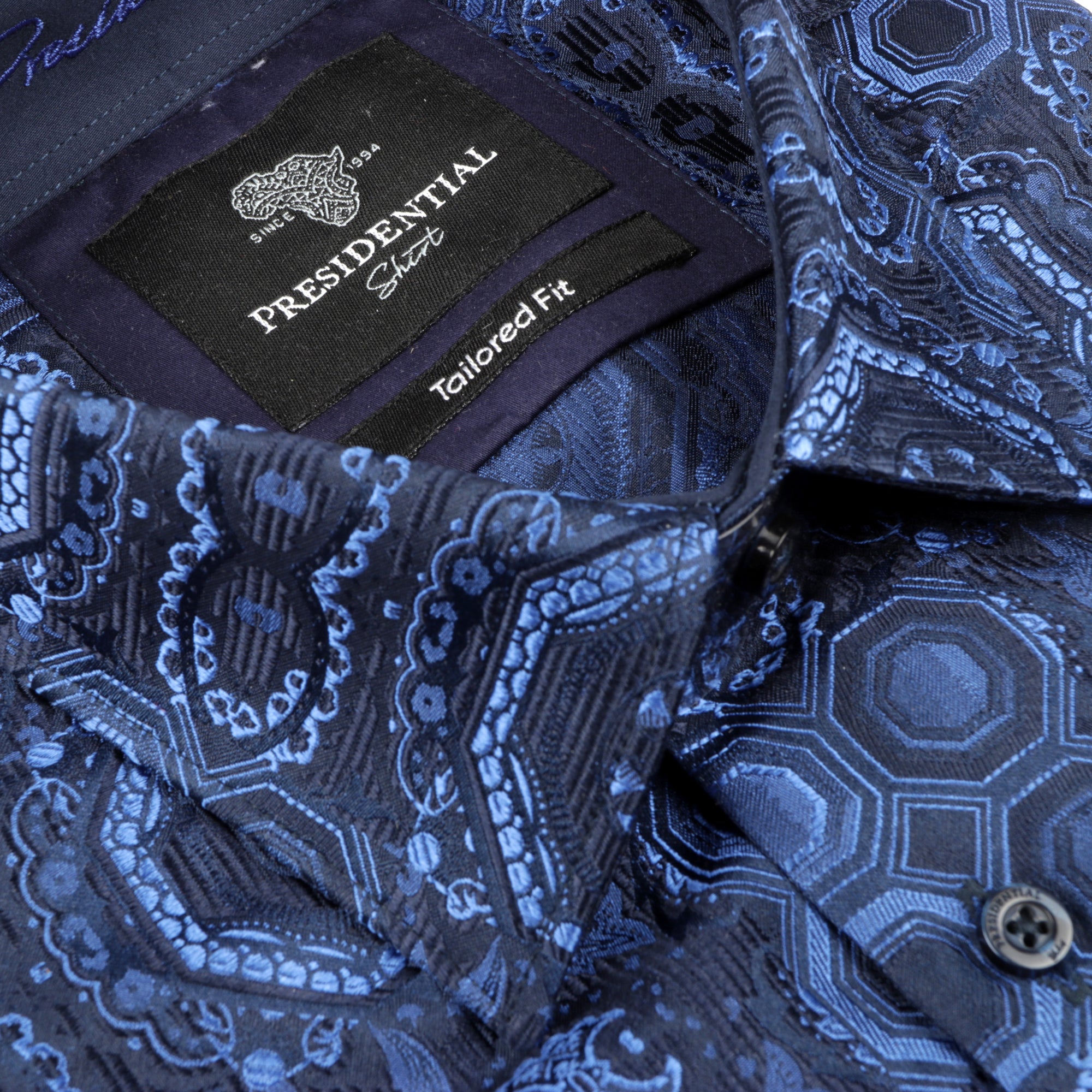 70% Silk Rich Heritage - Royal Blue Long Sleeve Men's Shirt