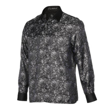 70% Imperial Silk Rich Paisely - Black Long Sleeve Men's Shirt