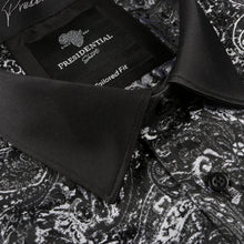 70% Imperial Silk Rich Paisely - Black Long Sleeve Men's Shirt