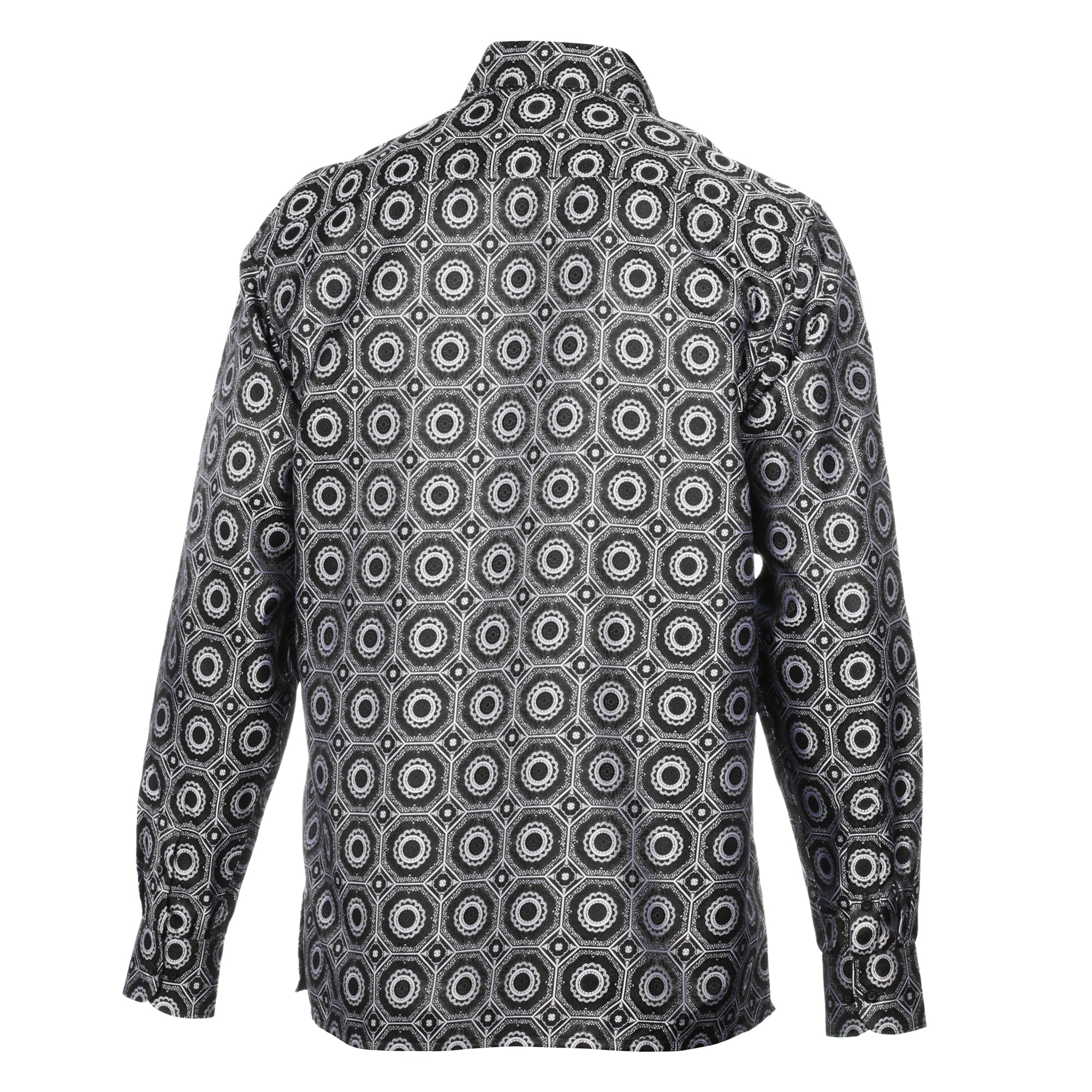 The Queen Gambit-Black Men's Jacquard Satin Luxury Formal Shirt