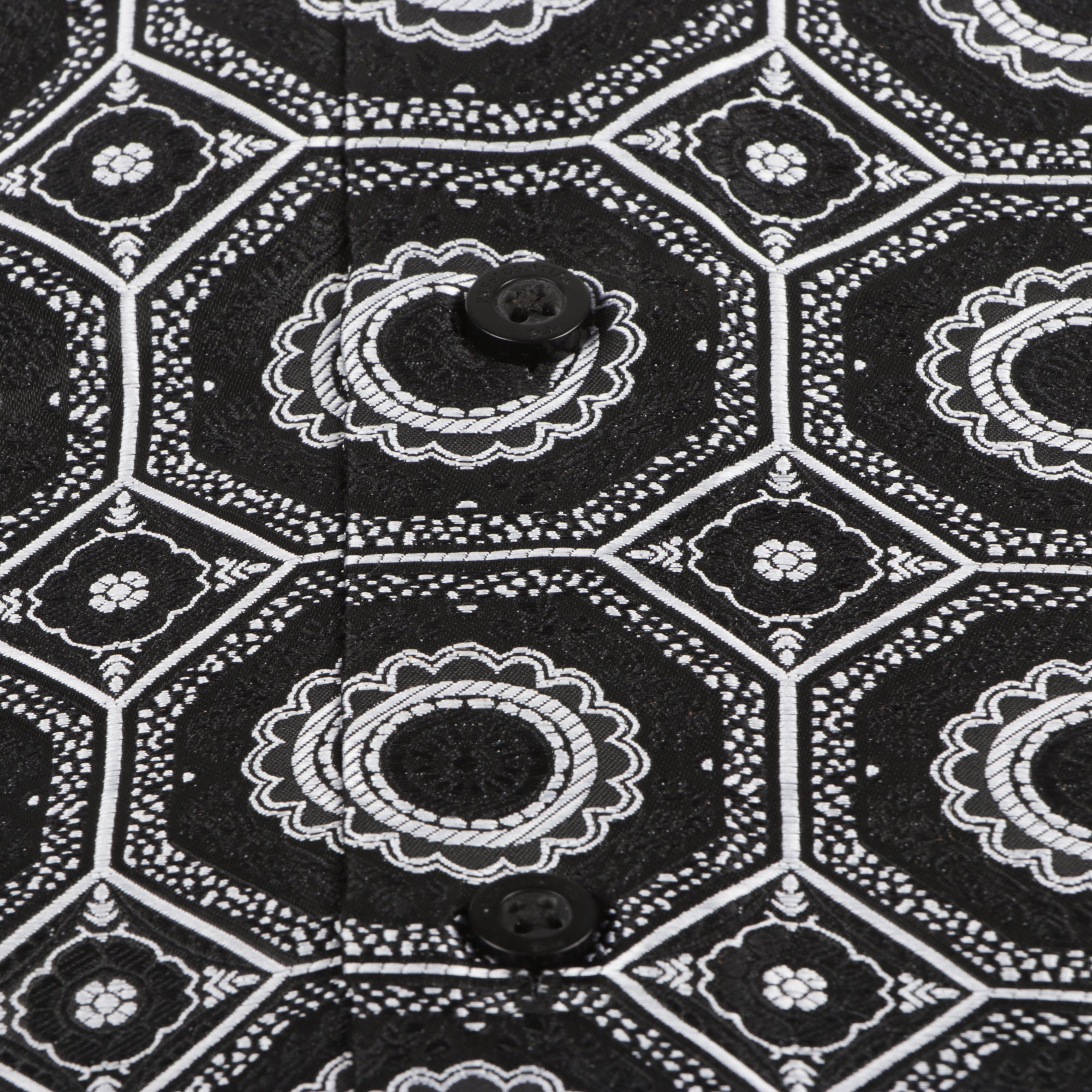 The Queen Gambit-Black Men's Jacquard Satin Luxury Formal Shirt