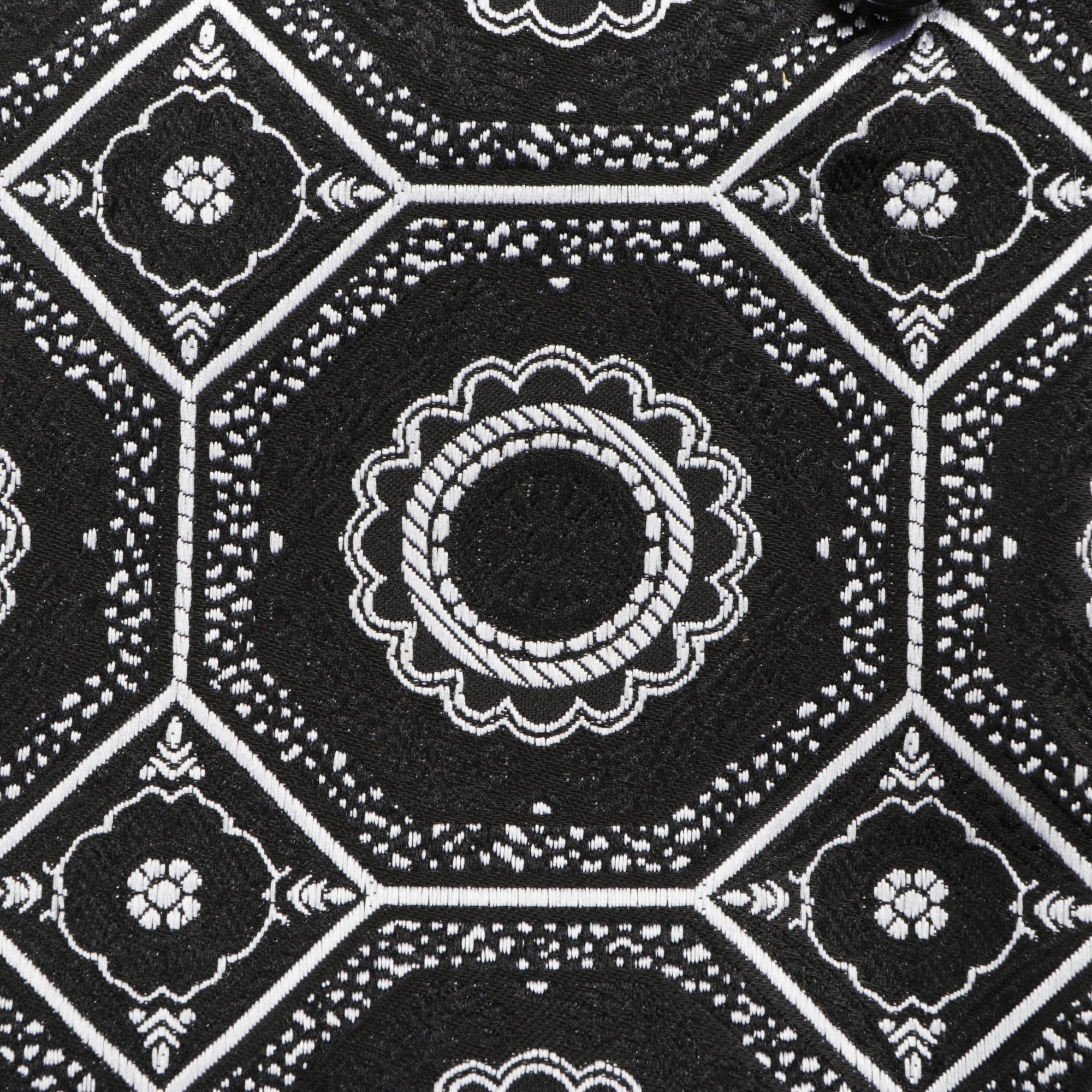 The Queen Gambit-Black Men's Jacquard Satin Luxury Formal Shirt