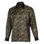 70% Imperial Silk Rich Paisely - Gold Long Sleeve Men's Shirt