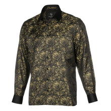 70% Imperial Silk Rich Paisely - Gold Long Sleeve Men's Shirt