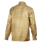 The Queen Gambit-Gold Men's Jacquard Satin Luxury Formal Shirt