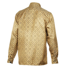 The Queen Gambit-Gold Men's Jacquard Satin Luxury Formal Shirt