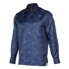 70% Imperial Silk Rich Paisely - Royal Blue Long Sleeve Men's Shirt