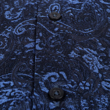 70% Imperial Silk Rich Paisely - Royal Blue Long Sleeve Men's Shirt