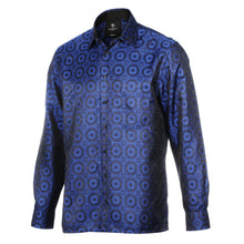 The Queen Gambit - Navy Men's Jacquard Satin Luxury Formal Shirt